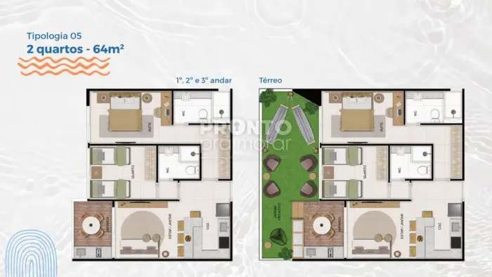 Apartamento com 2 quartos em Carneiros