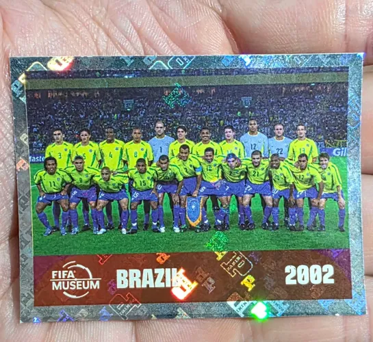 Figurinha olografica seleção brasileira 2002