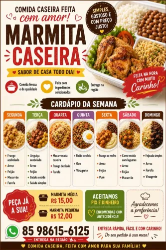 Sabor, qualidade e praticidade em cada marmita ?