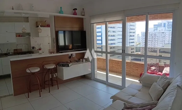 Apartamento de 1 dormitório a venda, charmoso com varanda e perto da praia no Boqueirão em