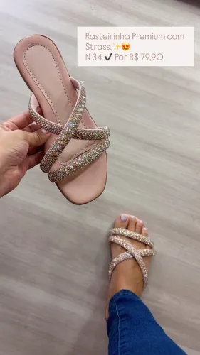 Rasteirinha com strass 