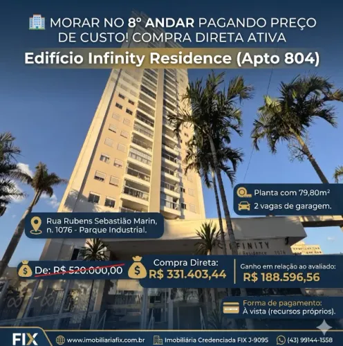 ? MORAR NO 8º ANDAR PAGANDO PREÇO DE CUSTO! COMPRA DIRETA ATIVA