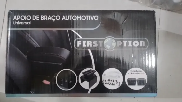 console de apoio de braço com 7 portas USB e compartimento porta-objetos