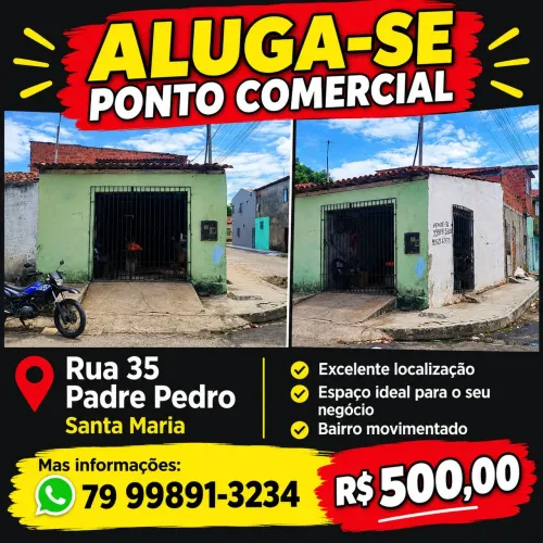 Aluga-se ponto comercial Rua 35 padre Pedro<br>Santa Maria