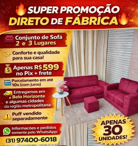 Conjunto sofa 2 e 3 lugares barato