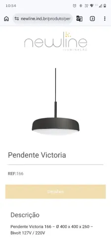 Luminária pendente Newline 40cm