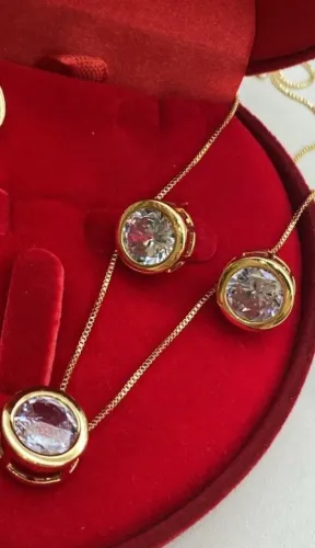 Semi joias jogo cristal com brincos
