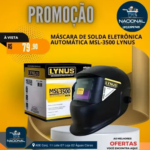 MÁSCARA DE SOLDA AUTOMÁTICA MSL-3500 - PROTEÇÃO PROFISSIONAL COM ESCURECIMENTO AUTOMÁTICO