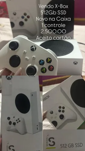 Vende-se XBOX Series S branco,1 controle original branco,com caixa e cabo, Perfeito estado