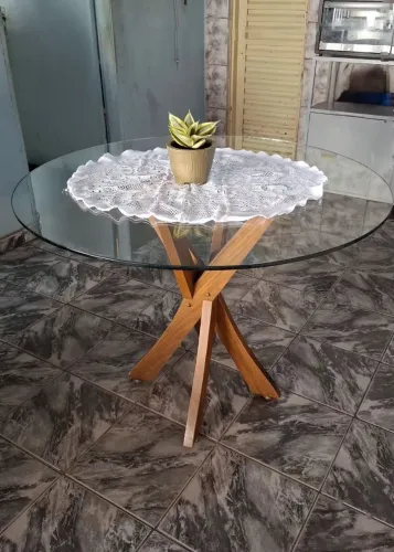 Mesa de vidro redonda