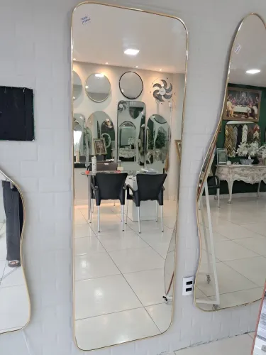 ESPELHO RETANGULAR DOURADO 