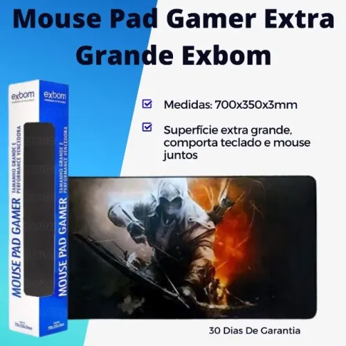 Mouse Pad Gamer Extra Grande Exbom - Loja física