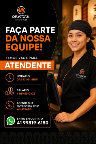 Atendente de Restaurante | Bacacheri | Segunda a Sábado | Contratação Imediata