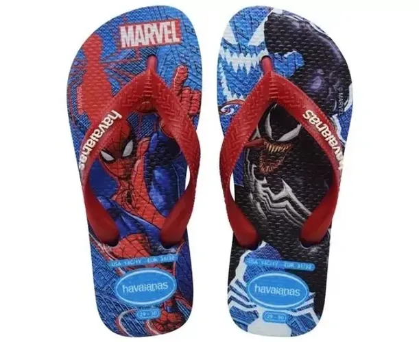 Chinelos Havaianas Kids Top Marvel II Azul Brilhante