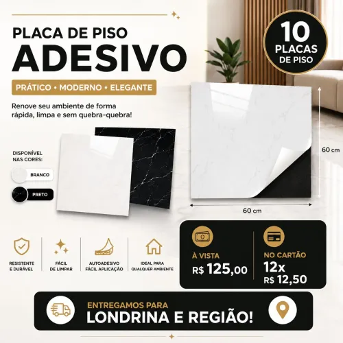 Piso placa adesivo