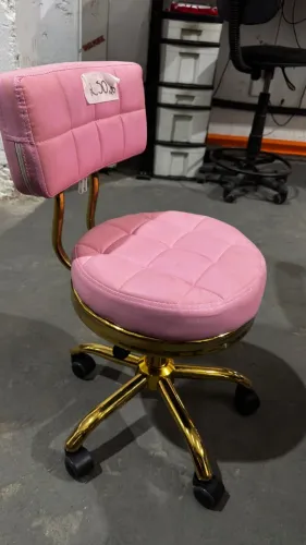 Cadeira Mocho Giratorio Rosa Bebe Estetica Salao Beleza Lash