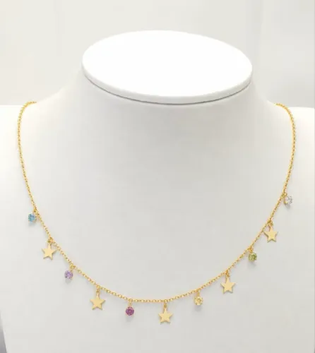 Gargantilha Natural Stones em ouro 18k 750