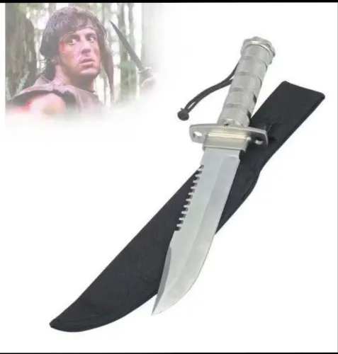 FACA RAMBO MILITAR AÇO INOX 
