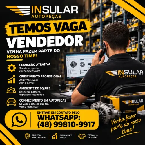 Vaga Vendedor de Autopeças, com experiência