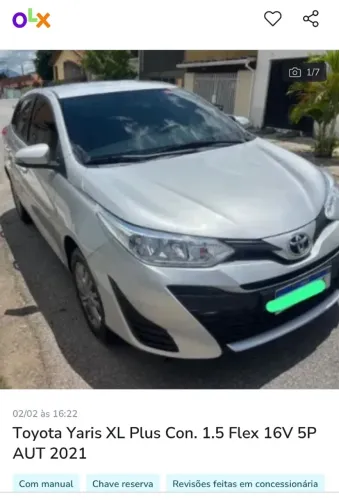 Toyota Yaris XL Plus Con. 1.5 Flex 16V 5P AUT 2021