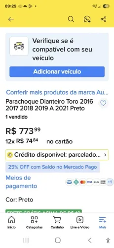 Parachoque Dianteiro Toro 2016 a 2021