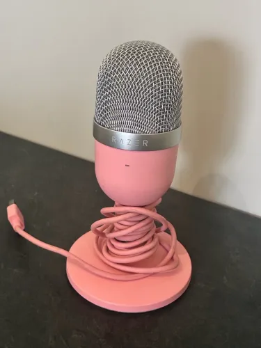 Microfone Razer Seiren Mini Quartz Rosa - Pouco Usado