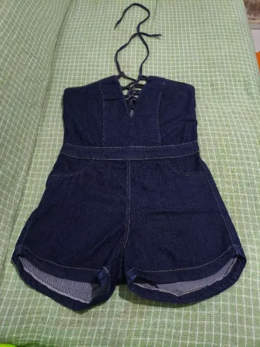 Macaquinho jeans M grande