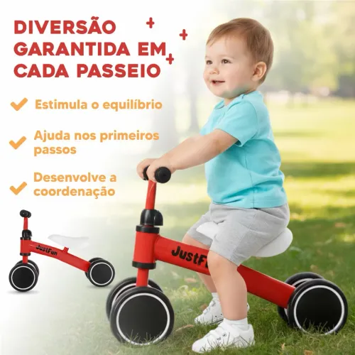 VENDE-SE Bicicleta De Equilíbrio Infantil Andador Sem Pedal 4 Rodas Aprender a Andar