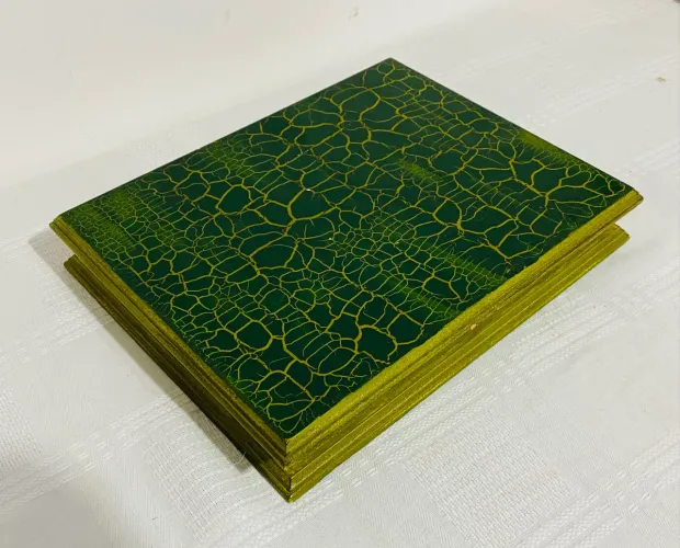 Livro Caixa Porta Treco Vintage Artesanal MDF Com Nichos