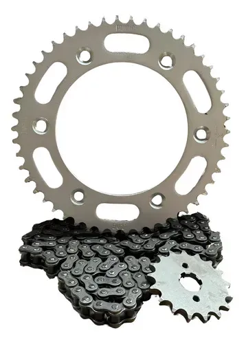 Kit Relacao Transmiss Nxr 150 Bros 2004 2015 Aço 1045 Prateado