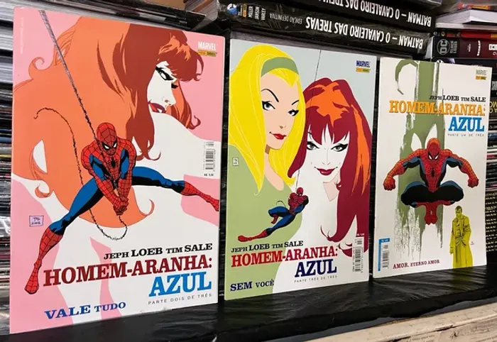 Homem aranha azul minissérie em 3 edições completa em perfeito estado