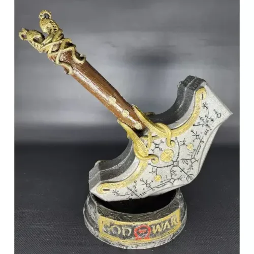Martelo Mjolnir de God of War Ragnarok Kratos Decoração versão Colecioandor