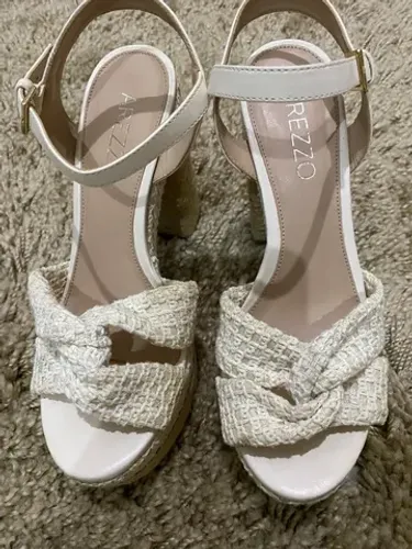 Sandália Plataforma Crochê Natural Off White