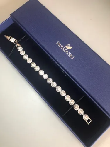 Swarovski Pulseira Angelic, branco, revestido a Ródio.