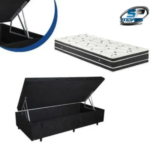Cama Box Solteiro com Colchão Espuma - Direto da Fabrica 