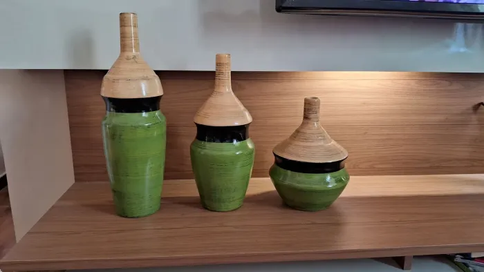 Enfeites cerâmica trio ( Novos )