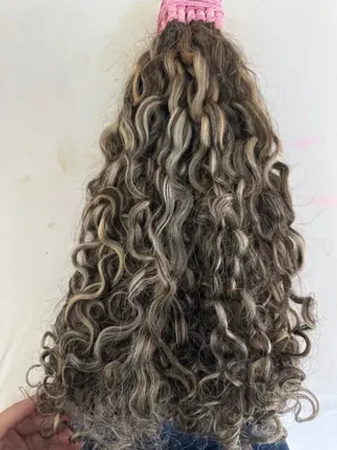 Cabelo humano, grisalho brasileiro /65cm