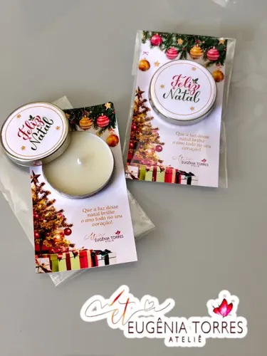 Mini vela aromática + cartão natal