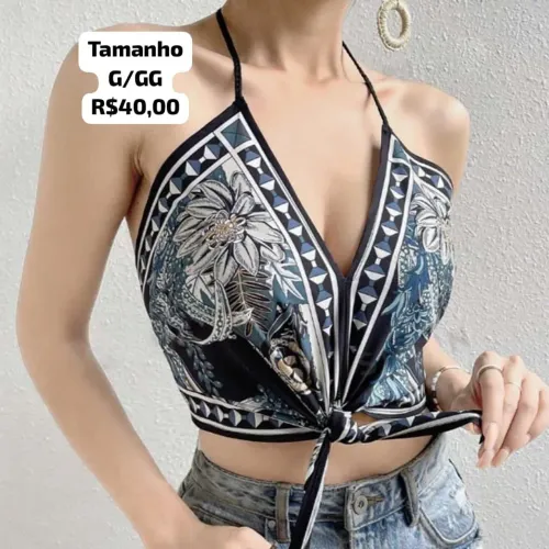 Blusa de Alça Floral - Tamanho G/GG