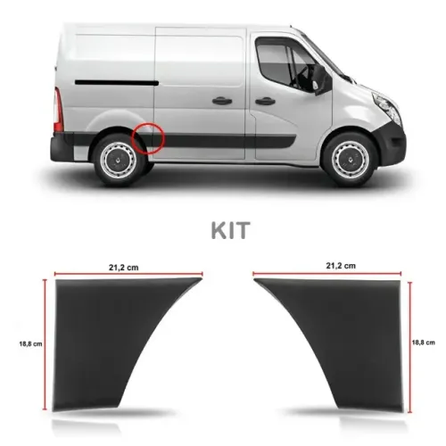 Friso Antes da Roda Traseira Lados Direito e Esquerdo Renault Master Curta/Longa 2014 à 20
