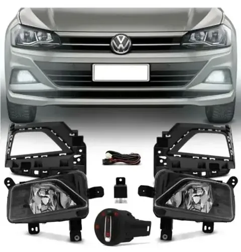 Farol Milha Neblina Auxiliar Sem Drl Botão Modelo Original - Novo Polo Virtus 