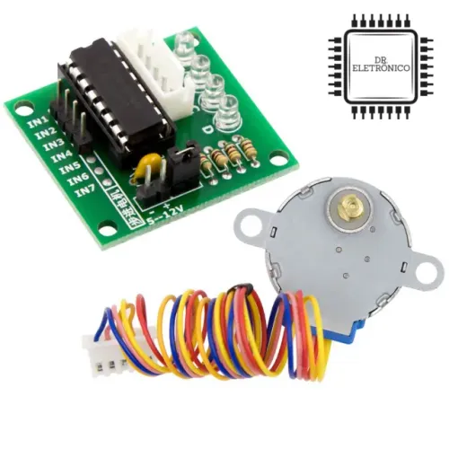 Kit Motor de Passo 28BYJ-48 5V + Driver Uln2003