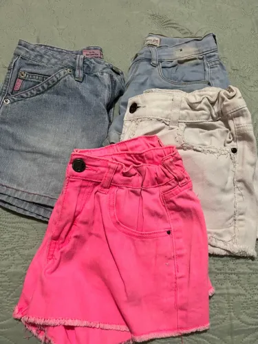 Kit de Shorts Jeans e Coloridos Infantis