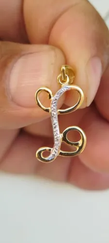 Pingente Letra L em Ouro Rodinado 18k750