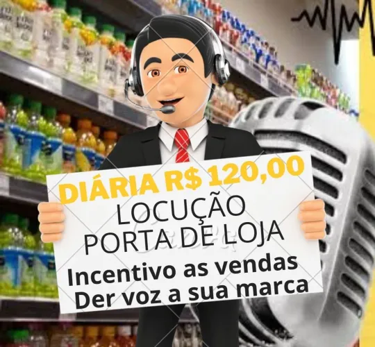 Faço propaganda porta de loja