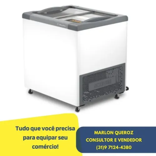 Freezer Horizontal Tampa de vidro 185 litros MetalFrio