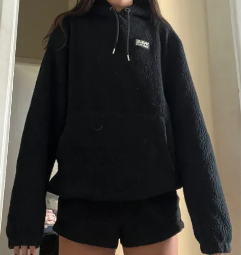 Casaco de Pelúcia Preto BAW Clothing