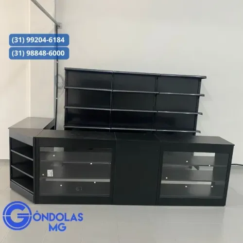 Balcão caixa preto modelos em aço