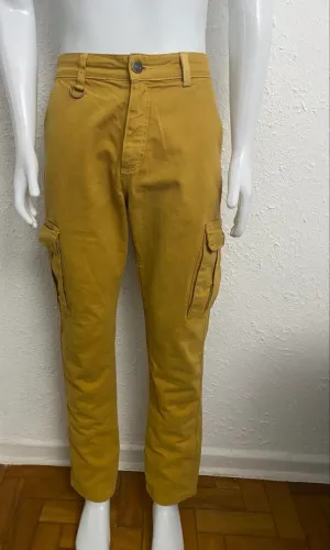 Calça Blue Stell Cargo Tamanho 38 Mostarda Ótimo Estado