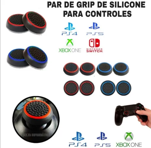 Grip de Silicone para Controle, PS3, PS4, PS5, Xbox One, Switch - Alta Qualidade